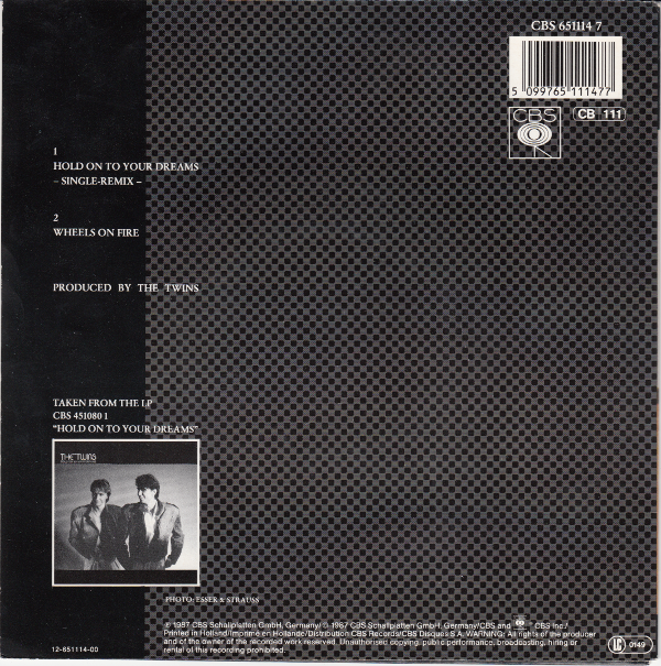 The Twins (7" Single) Hold On To Your Dreams