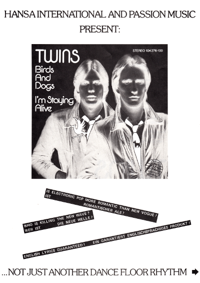 The Twins (12" Maxi Single) Birds And Dogs - Promo