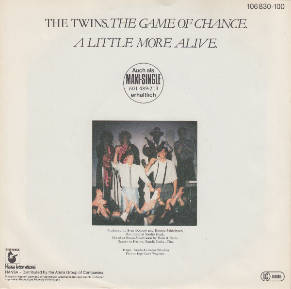 The Twins (7" Single) The Game Of Chance