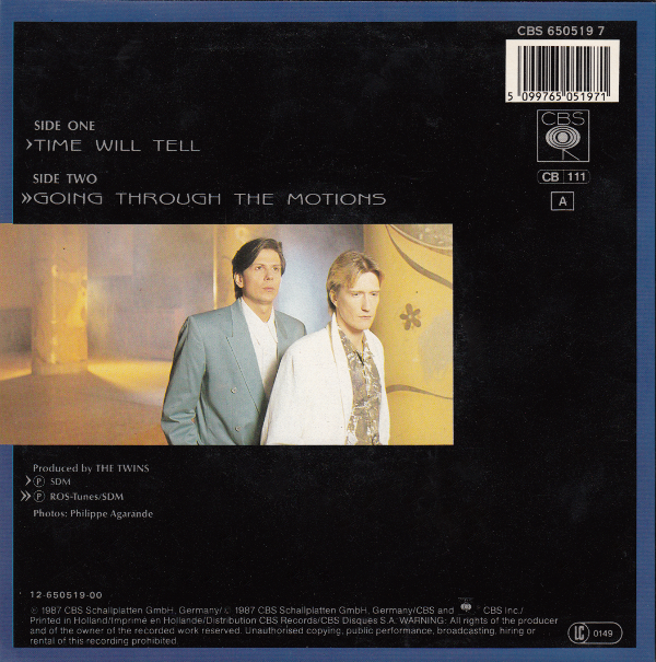 The Twins (7" Single) Time Will Tell