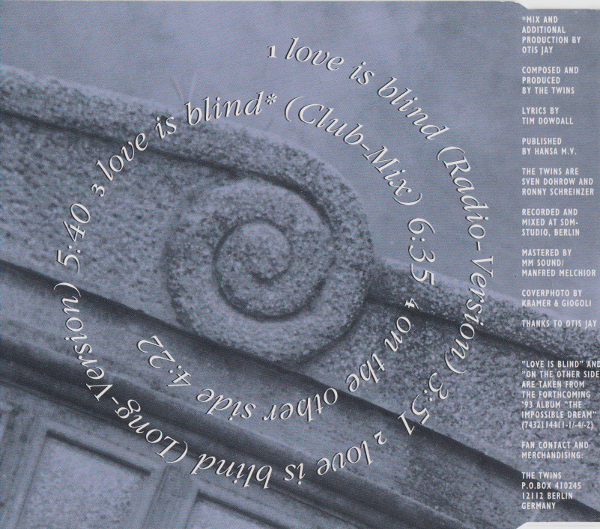 The Twins (Single-CD) Love Is Blind
